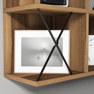 Wall shelf ημ9520.02 melamine in walnut color