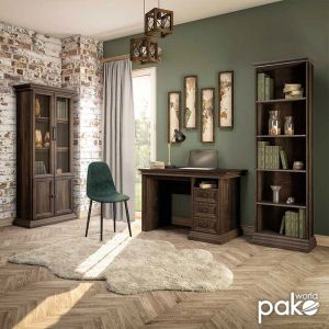 Bookcase Mozart walnut color 60x34.5x202.5cm