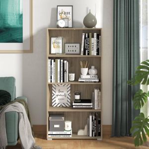 Tomar 4 shelf/shelf made of gray oak 70x24.5x142cm
