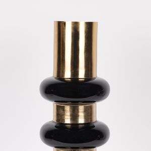 Желязна ваза - керамична златисто-черна 17.5x10x50.5см