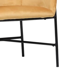 Yellow plush armchair Julia 61x57x74cm