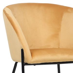 Yellow plush armchair Julia 61x57x74cm