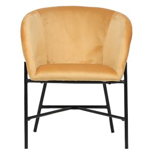 Yellow plush armchair Julia 61x57x74cm