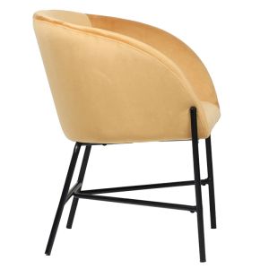 Yellow plush armchair Julia 61x57x74cm