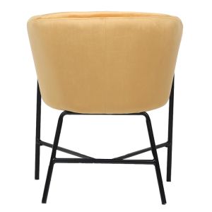 Yellow plush armchair Julia 61x57x74cm