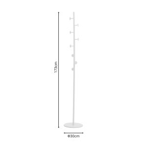 Kroker white metal coat rack 30x30x173cm