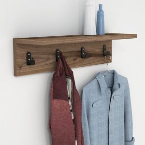 Mulan coat hanger walnut color 60x16x14.5cm