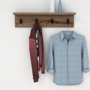 Mulan coat hanger walnut color 60x16x14.5cm