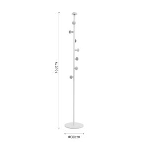 Mush white metal coat rack 30x30x168cm