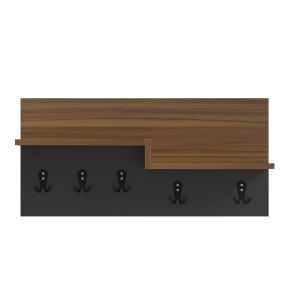 Закачалка за антре с рафт Nyda Hm18079.02 меламин в цвят орех-черно 65x13.2x31hcm.