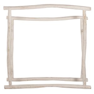 Towel rack Naturally Hm7908 made of teak wood with white patina 90x28x77-91hcm