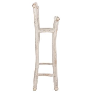 Towel rack Naturally Hm7908 made of teak wood with white patina 90x28x77-91hcm