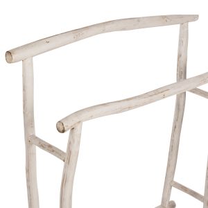 Towel rack Naturally Hm7908 made of teak wood with white patina 90x28x77-91hcm