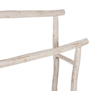 Towel rack Naturally Hm7908 made of teak wood with white patina 90x28x77-91hcm