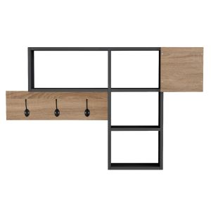 Hallway hanger with shelves Harlan Hm8973.11 made of melamine, sonoma/gray color 99.5x15x61hcm