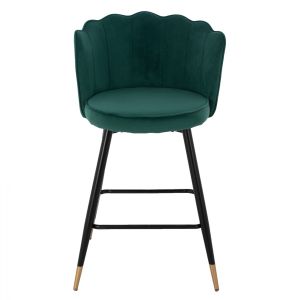 Green plush medium-high bar stool Princess Vesna Hm8736,03 50x50x90cm