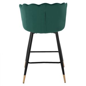 Green plush medium-high bar stool Princess Vesna Hm8736,03 50x50x90cm