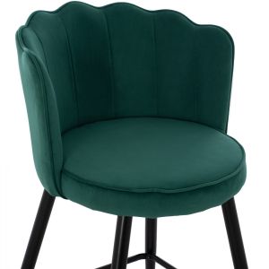 Green plush medium-high bar stool Princess Vesna Hm8736,03 50x50x90cm