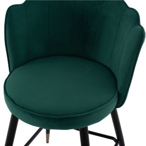 Green plush medium-high bar stool Princess Vesna Hm8736,03 50x50x90cm