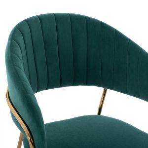 Green plush medium-high bar stool Theodore Hm8734,03 60x55x100cm