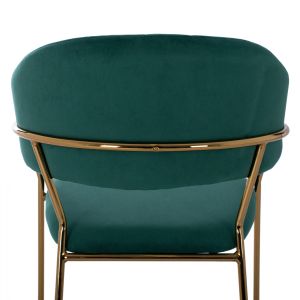 Green plush medium-high bar stool Theodore Hm8734,03 60x55x100cm