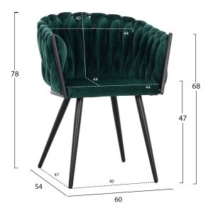 Green chair velvet Luanda Vivian Hm8741,03 60x54x78