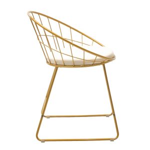 Seth gold metal bar stool with white seat