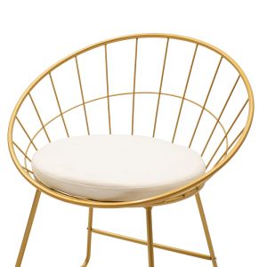Seth gold metal bar stool with white seat