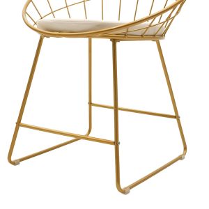 Seth gold metal bar stool with white seat