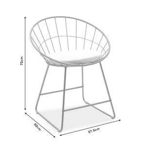 Seth gold metal bar stool with white seat