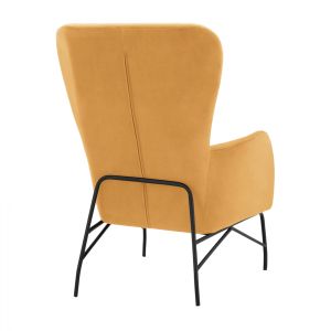 Golden armchair with black metal legs Hm8721.09