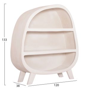 Извита етажерка Santorini Hm18060.01 мдф в бяло 120x38x133hcм