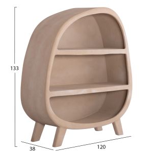 Извита етажерка Santorini Hm18060.02 Mdf в бежово 120x38x133hcм
