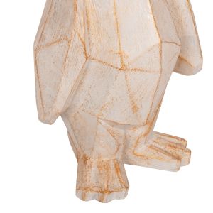 Interior decorative figure for floor penguin Hm7916 Grc white patina with gold details 45x45x100cm