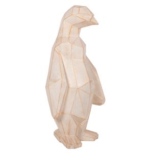 Interior decorative figure for floor penguin Hm7916 Grc white patina with gold details 45x45x100cm