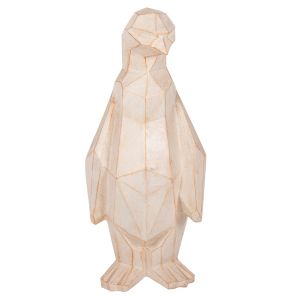 Interior decorative figure for floor penguin Hm7916 Grc white patina with gold details 45x45x100cm