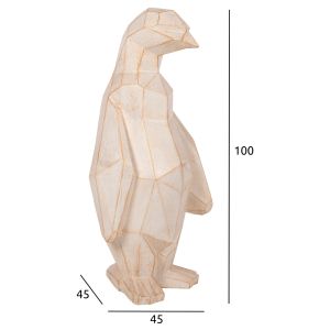 Interior decorative figure for floor penguin Hm7916 Grc white patina with gold details 45x45x100cm