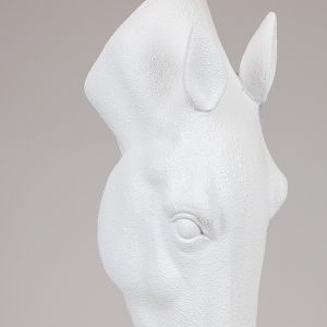 Interior sculpture Big White Horse - horse head real dimensions 28x28x104cm height