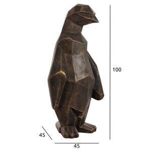 Interior decorative figure for floor penguin penguin Hm7914 Grc black patina with gold details 45x45x100cm