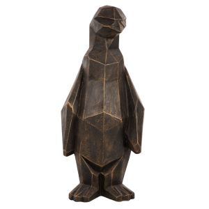 Interior decorative figure for floor penguin penguin Hm7914 Grc black patina with gold details 45x45x100cm