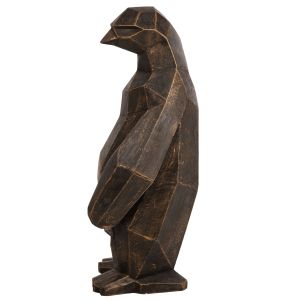 Interior decorative figure for floor penguin penguin Hm7914 Grc black patina with gold details 45x45x100cm