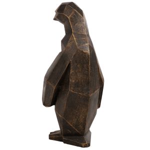 Interior decorative figure for floor penguin penguin Hm7914 Grc black patina with gold details 45x45x100cm