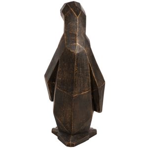 Interior decorative figure for floor penguin penguin Hm7914 Grc black patina with gold details 45x45x100cm