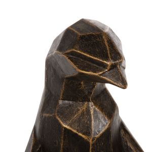 Interior decorative figure for floor penguin penguin Hm7914 Grc black patina with gold details 45x45x100cm