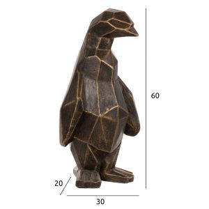 Interior figure penguin standing on the floor black patina with gold details Hm7913 Grc 30x20x60cm