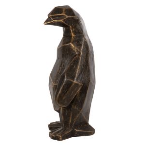 Interior figure penguin standing on the floor black patina with gold details Hm7913 Grc 30x20x60cm