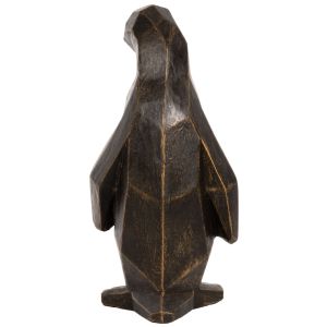Interior figure penguin standing on the floor black patina with gold details Hm7913 Grc 30x20x60cm
