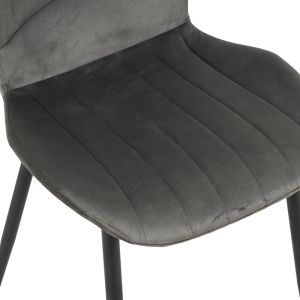 Кадифен стол Jelour в антрацитен цвят 46.5x60x84см