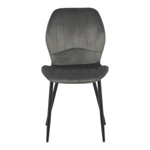 Кадифен стол Jelour в антрацитен цвят 46.5x60x84см