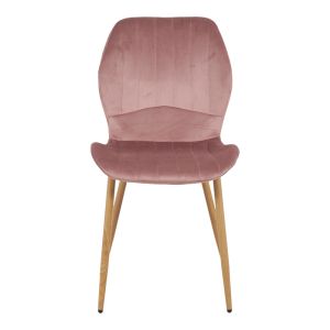 Кадифен стол Jelour в цвят гнила ябълка - естествени метални крака 46.5x60x84см